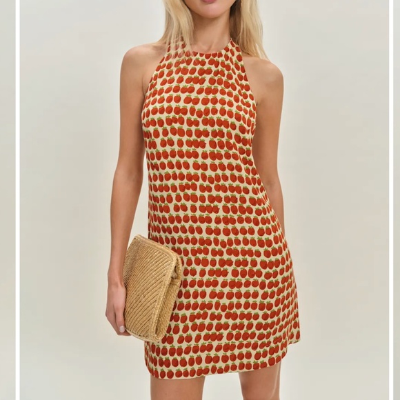 Reformation Avielle Dress in Fresh Tomatoes - Picture 3 of 6